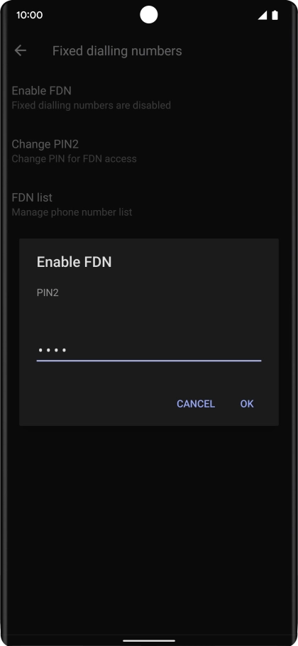 Key in your PIN2 and press OK. The default PIN2 is 1111. Key in your PIN2 and press OK. The default PIN2 is 1111.