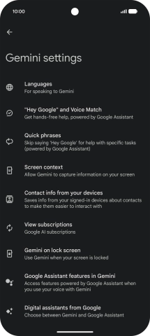 Press Digital assistants from Google. Press Digital assistants from Google.