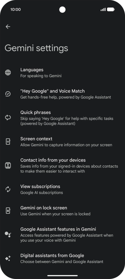 Press Digital assistants from Google. Press Digital assistants from Google.