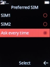 Select the required setting. Select the required setting.