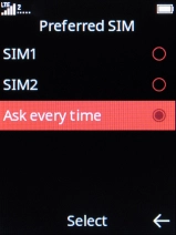 Select the required setting. Select the required setting.