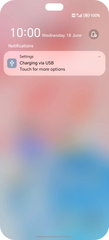 Press the USB icon.