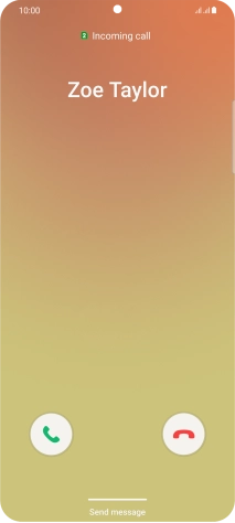 Press and drag the accept call icon right. Press and drag the accept call icon right.