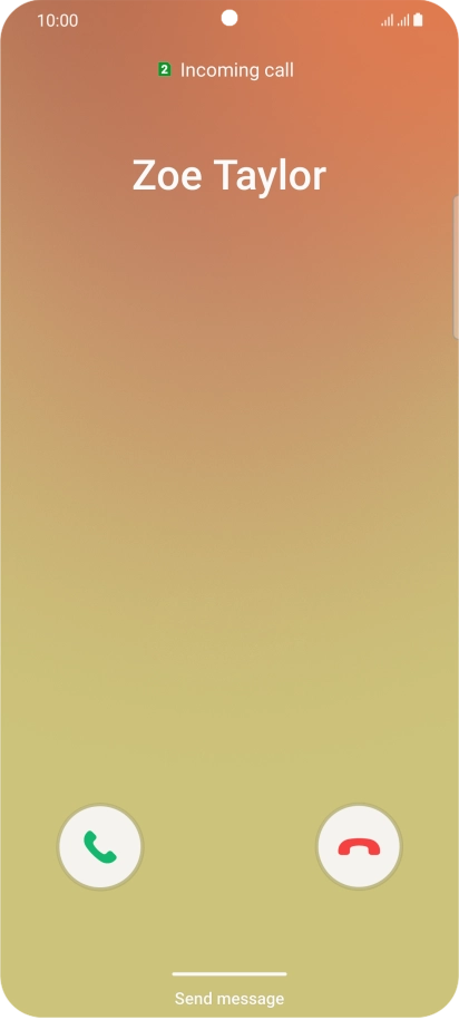 Press and drag the accept call icon right. Press and drag the accept call icon right.