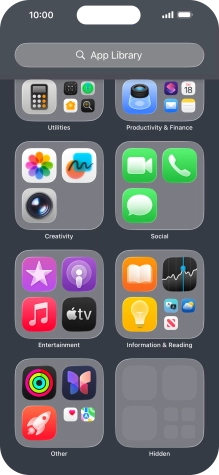 The app is now placed in the Hidden folder in the App Library.