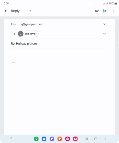 Press the text input field and key in the required text.