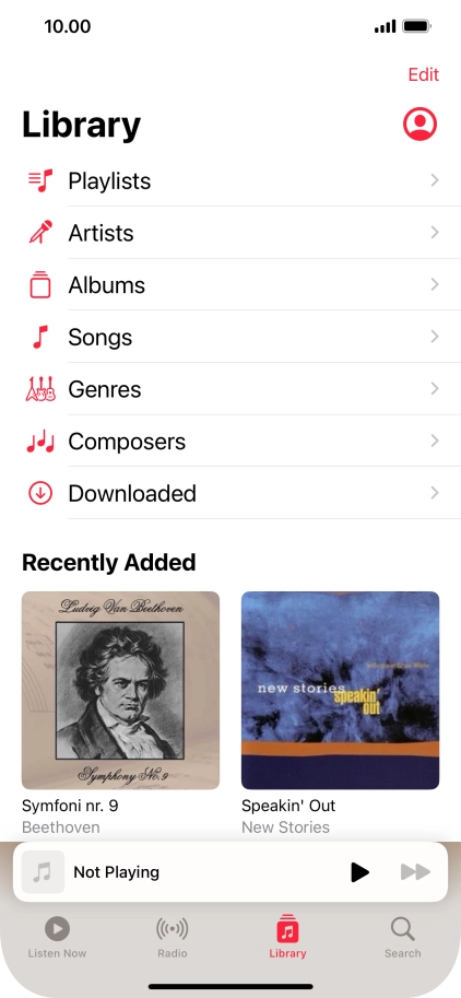 Press Playlists.