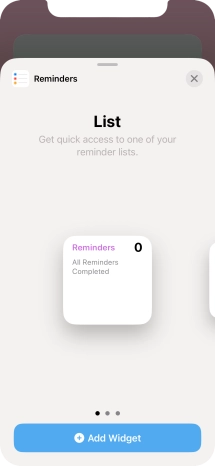 Slide your finger right or left on the screen to select the required widget size. Slide your finger right or left on the screen to select the required widget size.