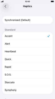 Press the required setting to turn on the function.