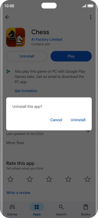 Press Uninstall.