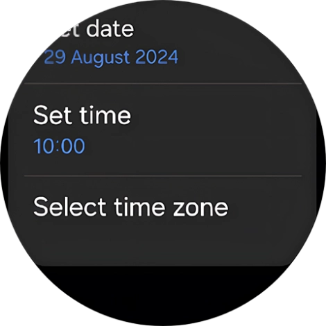Press Set time. Press Set time.