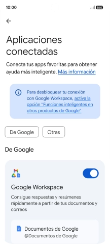 Pulsa el indicador junto a las extensiones deseadas para activar la función.
