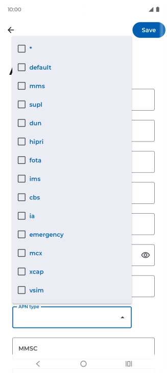 Press default to turn on the setting. Press default to turn on the setting.