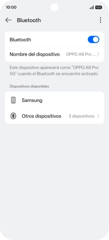 Pulsa el dispositivo Bluetooth deseado y sigue las indicaciones de la pantalla para vincular el dispositivo al teléfono. Pulsa el dispositivo Bluetooth deseado y sigue las indicaciones de la pantalla para vincular el dispositivo al teléfono.