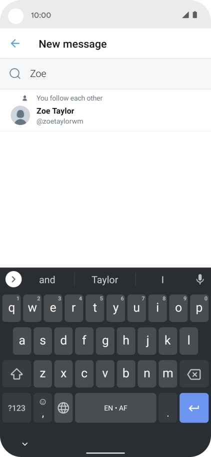 Key in the first letters of the recipient's name and press the required contact. Key in the first letters of the recipient's name and press the required contact.