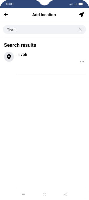 Press the required location. Press the required location.