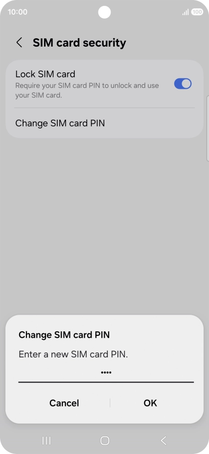 Key in a new four-digit PIN and press OK. Key in a new four-digit PIN and press OK.