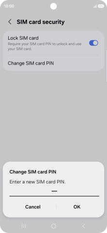Key in a new four-digit PIN and press OK. Key in a new four-digit PIN and press OK.