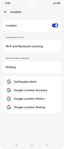 Press Google Location Accuracy. Press Google Location Accuracy.