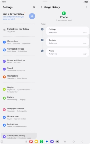 The app activity for the selected app is displayed. The app activity for the selected app is displayed.
