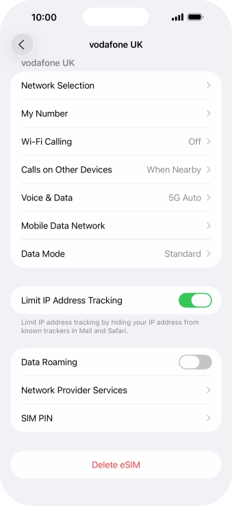Press Delete eSIM and follow the instructions on the screen to delete your eSIM. Press Delete eSIM and follow the instructions on the screen to delete your eSIM.