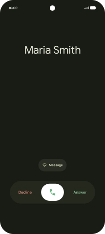 Press and drag the accept call icon upwards. Press and drag the accept call icon upwards.