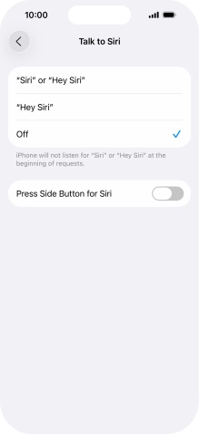 Press the indicator next to 