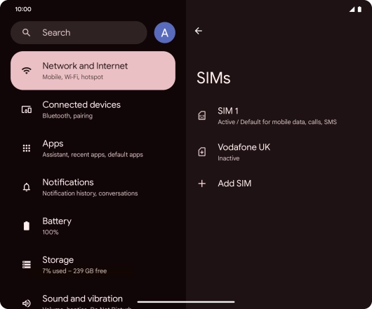 Press the required eSIM.