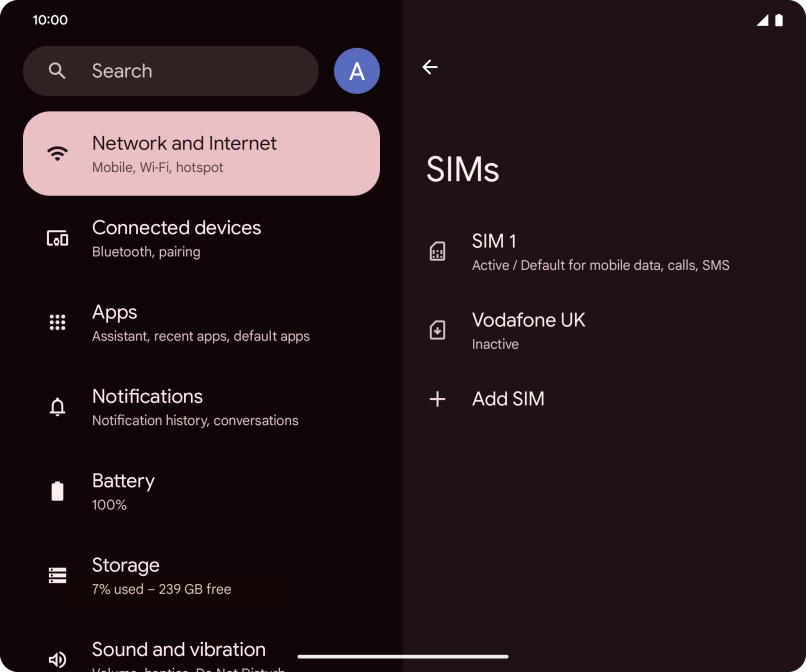 Press the required eSIM.