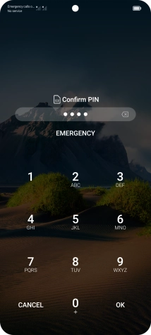 Key in the new PIN again and press OK.