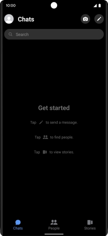 Press the new message icon. Press the new message icon.