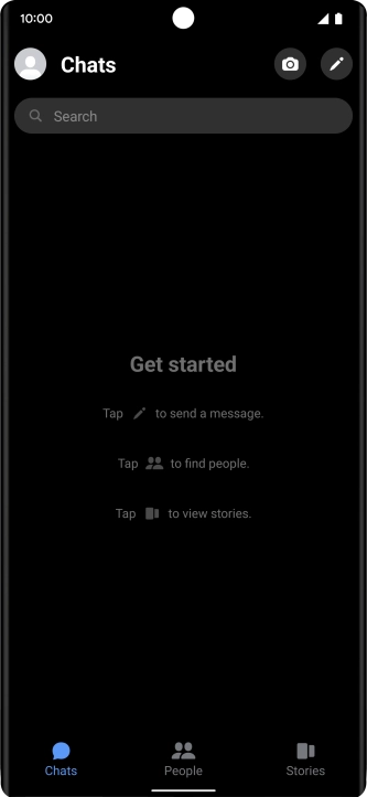 Press the new message icon. Press the new message icon.