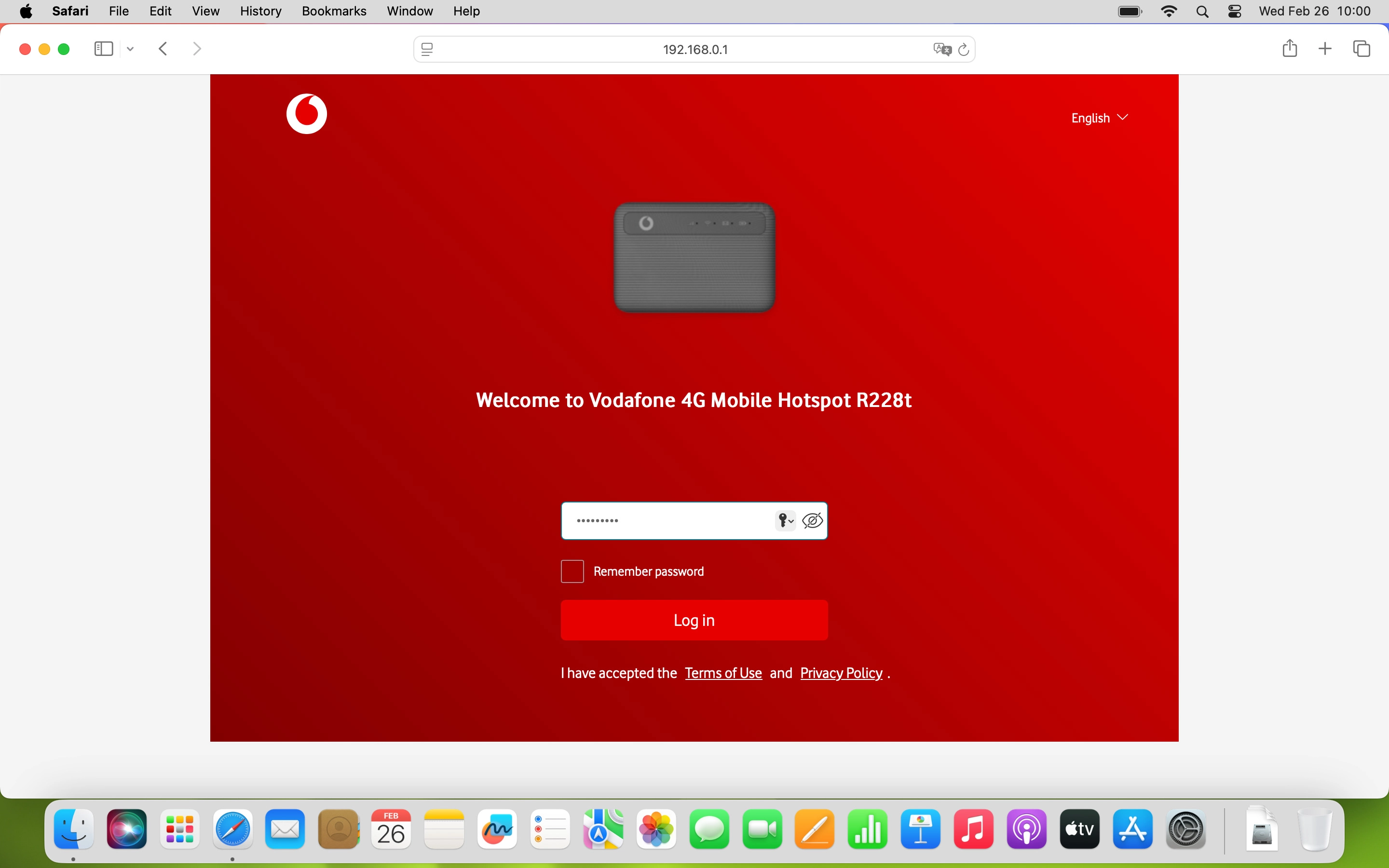 Click Log in.