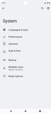 Press Reset options.