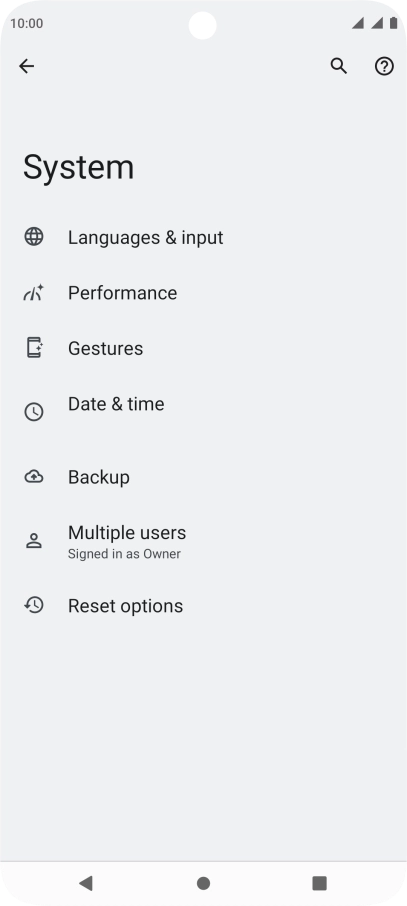 Press Reset options.