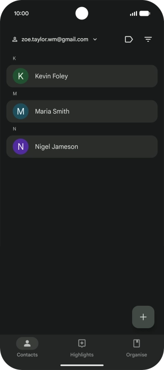 Press the new contact icon. Press the new contact icon.