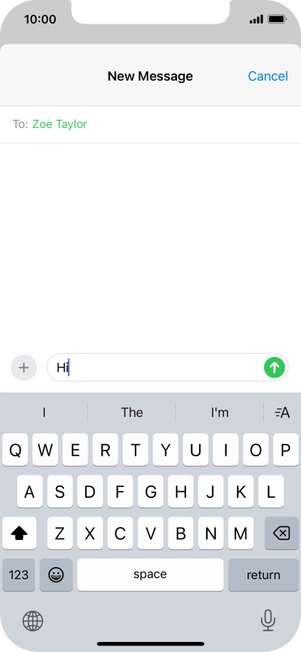 Press the send icon.