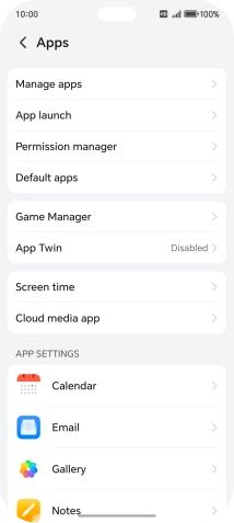 Press Manage apps. Press Manage apps.