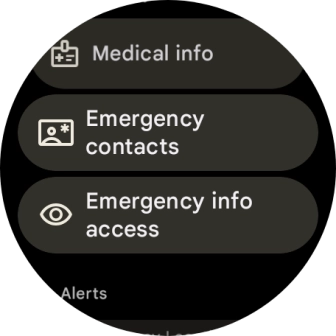 Press Emergency contacts. Press Emergency contacts.