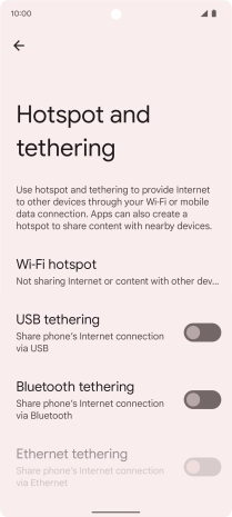 Press Wi-Fi hotspot. Press Wi-Fi hotspot.