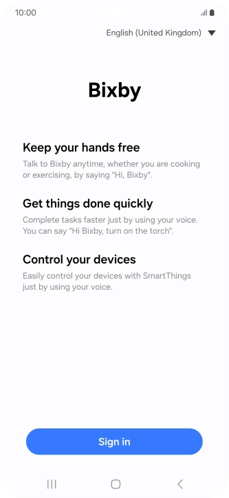 Press Sign in and follow the instructions on the screen to log on to your Samsung account. Press Sign in and follow the instructions on the screen to log on to your Samsung account.