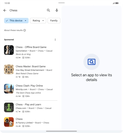 Press the required app. Press the required app.