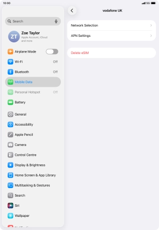 Press Delete eSIM.