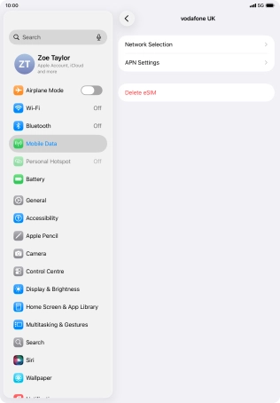 Press Delete eSIM. Press Delete eSIM.