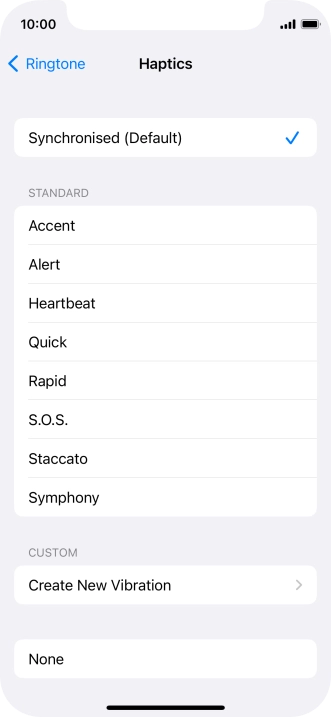 Press the required setting to turn on the function.