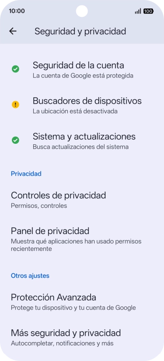 Pulsa Más seguridad y privacidad. Pulsa Más seguridad y privacidad.