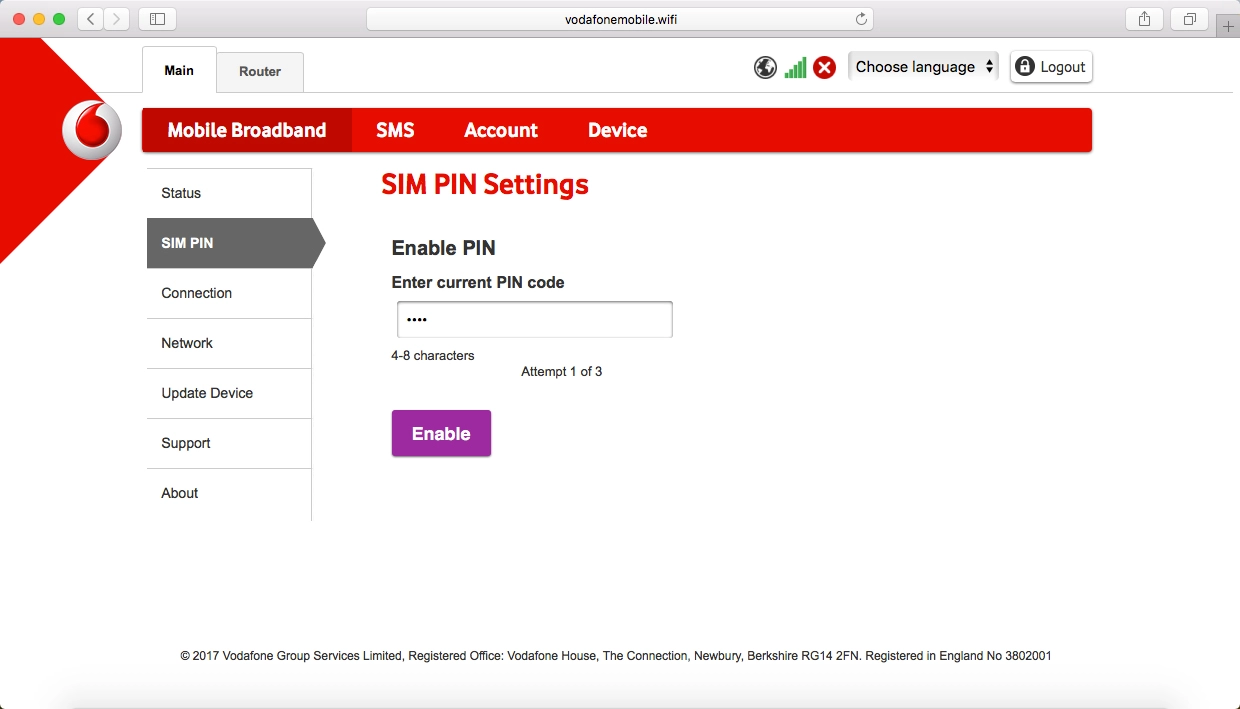Click Enable.