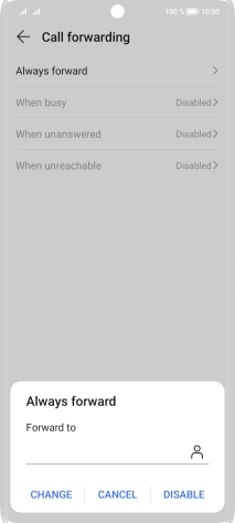 Press DISABLE. Press DISABLE.