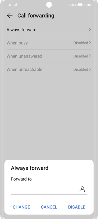 Press DISABLE. Press DISABLE.