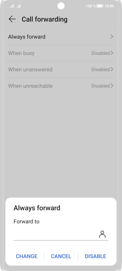 Press DISABLE. Press DISABLE.